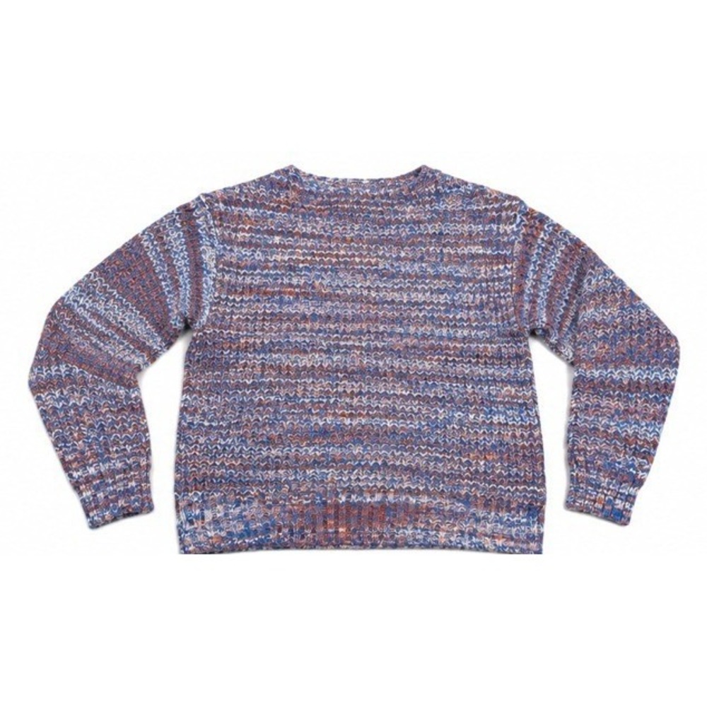 Old Navy Womens Slouchy Space-Dye Boat-Neck Sweater Size S Blue Rust NWT